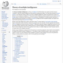 Theory of multiple intelligences