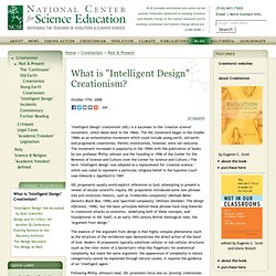 What is "Intelligent Design" Creationism?
