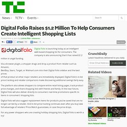Digital Folio Raises $1.2 Million To Help Consumers Create Intelligent Shopping Lists