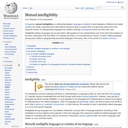 Mutual intelligibility
