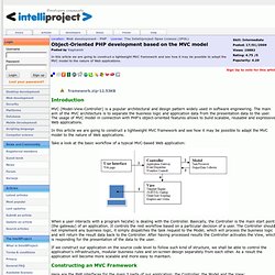 IntelliProject Developers Community : Object-Oriented PHP development based on the MVC model