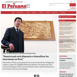 “Nuestro país está dispuesto a intensificar las inversiones en Perú”
