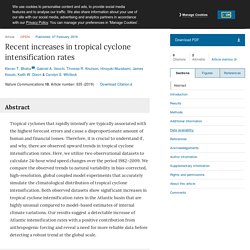 2/7/19: Recent increases in tropical cyclone intensification rates