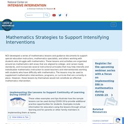 Mathematics Strategies to Support Intensifying Interventions