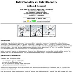 Intensionality vs. Intentionality