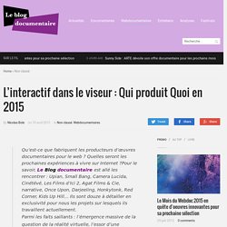 L’interactif dans le viseur : Qui produit Quoi en 2015