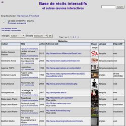 Récit interactif - Base de données de récits interactifs