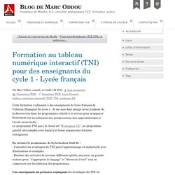 Formation au tableau numérique interactif (TNI) pour des enseignants du cycle 1 - Lycée français - Blog de Marc Oddou