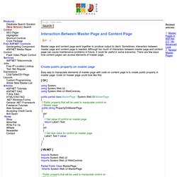 Interaction Between Master Page and Content Page