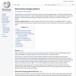 Interaction design pattern