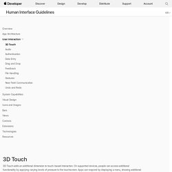 3D Touch - User Interaction - iOS Human Interface Guidelines