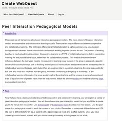 Peer Interaction Pedagogical Models