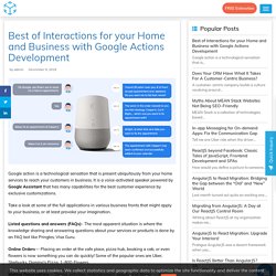 Best of Interactions for your Home and Business with Google Actions Development