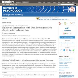 Children's interactions with iPad books: research chapters still to be written