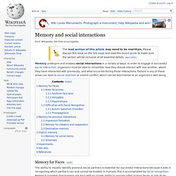 Memory and social interactions