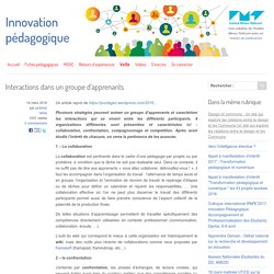 Interactions dans un groupe d’apprenants