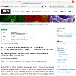 Le virobiote intestinal, nouvelle composante des interactions entre le microbiote et le système immunitaire