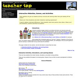 Teacher Tap: Interactive Websites, Games, and Activities