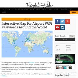 Interactive Map for Airport WiFi Passwords Around the World