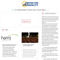 Résultat du sondage Harris Interactive : les européens massivement antiracistes - United for Equality - Unis pour l'égalité