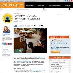 Interactive Rubrics as Assessment for Learning