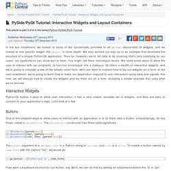 PySide/PyQt Tutorial: Interactive Widgets and Layout Containers - Python Central