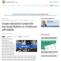 Create Interactive Content for any Social Platform in 10 Minutes with Riddle