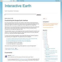 Interactive Earth: Customizing the Google Earth Interface
