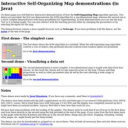 Interactive Self-Organizing Map demonstrations (in Java)