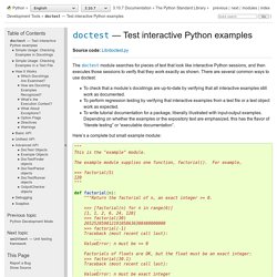doctest — Test interactive Python examples — Python 3.7.3 documentation