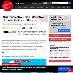 16 ultra-creative CVs / interactive résumés that catch the eye