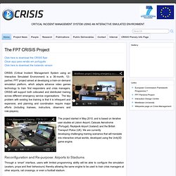 CRISIS - EC FP7 Programme - CRitical Incident management System using an Interactive Simulation environment - Middlesex University