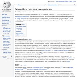 Interactive evolutionary computation
