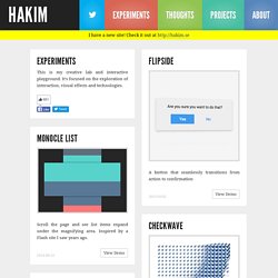 The HTML5 Experiments of Hakim El Hattab