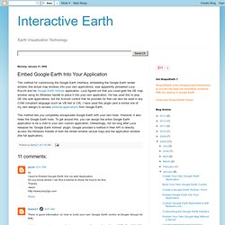 Interactive Earth: Embed Google Earth Into Your Application