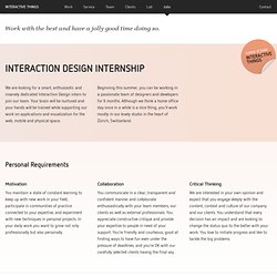 Interactive Things – Interaction Design Internship