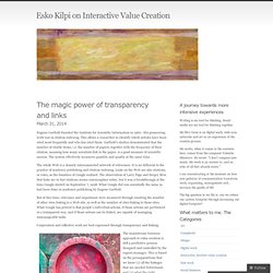 Interactive, iterative value creation « Esko Kilpi on Interactiv