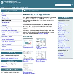 Interactive Math Applications