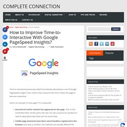 How to Improve Time-to-Interactive With Google PageSpeed Insights?
