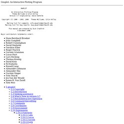 Gnuplot: An Interactive Plotting Program - Table of Contents