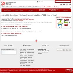 FOOD: Keep or Toss? An interactive PowerPoint (R) from UNL Extension