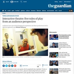 Interactive theatre: five rules of play from an audience perspective