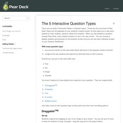 The 5 Interactive Question Types - Pear Deck Knowledge Base