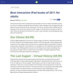 Best interactive iPad books of 2011 for adults - iPhone app recommendations - Lisa Caplan