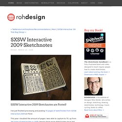 Mike Rohde, Designer : SXSW Interactive 2009 Sketchnotes