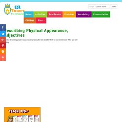 ESL interactive vocabulary, Describing Physical Appearance, Adjectives