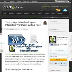 Making Interactive Wordpress Custom Page Template from Scratch