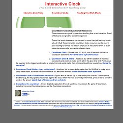 Interactive Teaching Resources - Interactive clock resources and worksheets for teaching time interactively