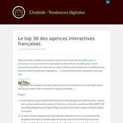 Le top 30 des agences interactives françaises