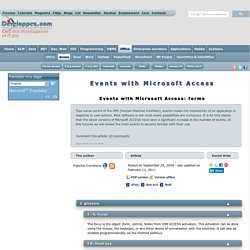 Interactivité des applications Microsoft Access